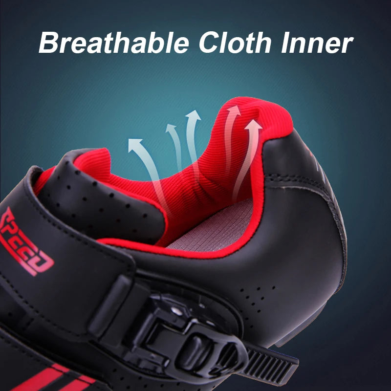 Chaussures de cyclisme sur route pour hommes, respirantes, avec taquet