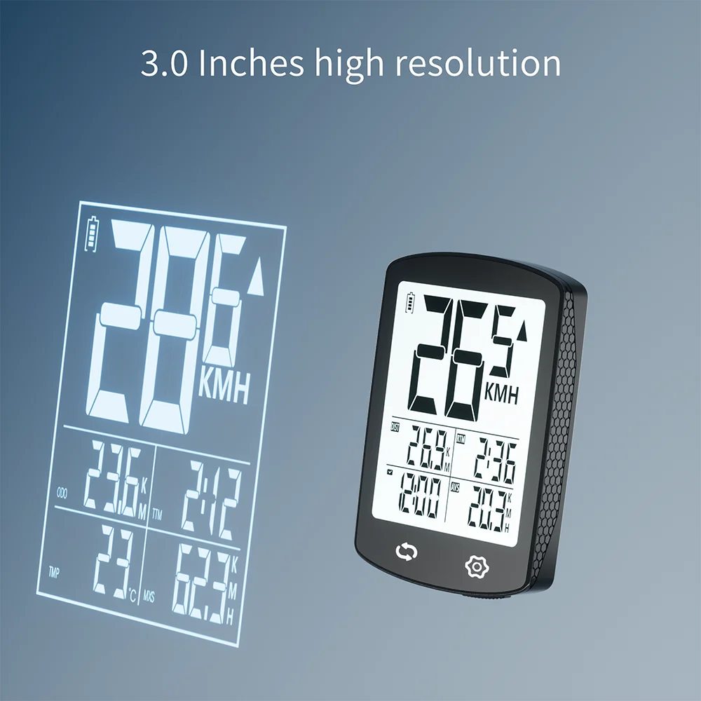 Ordinateur de vélo GPS sans fil, écran LCD 2.4, compteur de vitesse,
