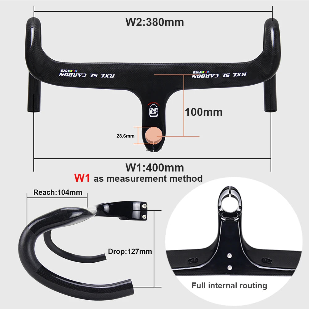 Guidon de vélo de route en carbone