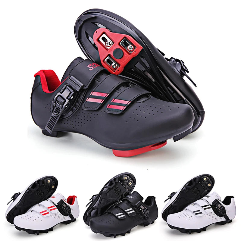 Chaussures de cyclisme sur route pour hommes, respirantes, avec taquet