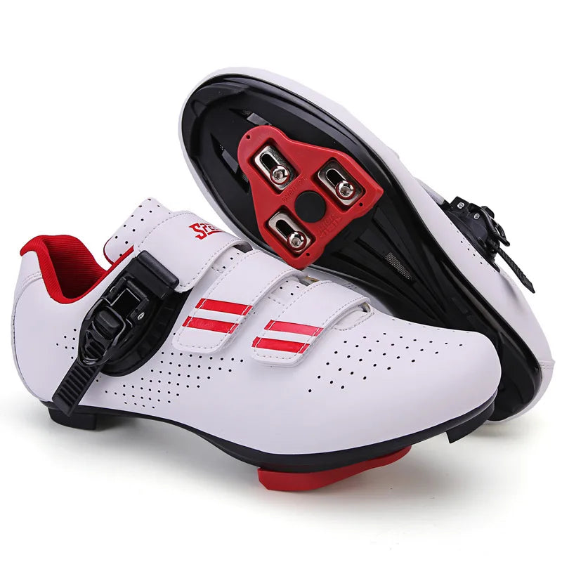 Chaussures de cyclisme sur route pour hommes, respirantes, avec taquet